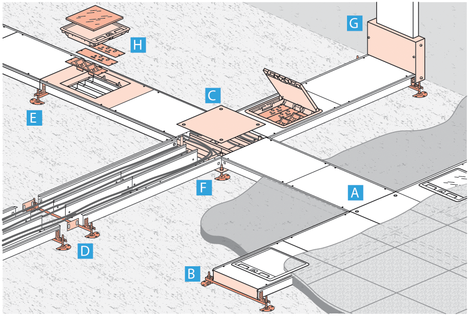 70x20 Floor Type Cable Trunking - A Plus Plastic & Electric